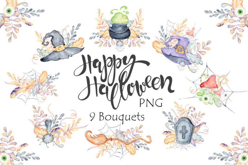 halloween-watercolor-bouquets-and-cards