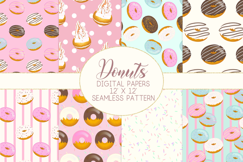 donuts-digital-papersgraphic-pattern
