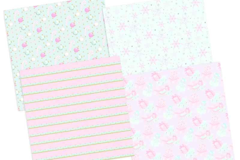 pink-christmas-digital-paper-seamless-patterns