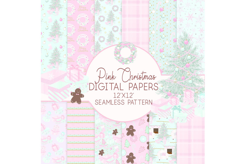pink-christmas-digital-paper-seamless-patterns
