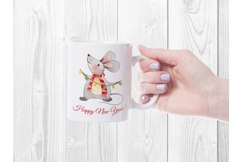 christmas-collection-watercolor-decor-and-cute-cartoon-mice