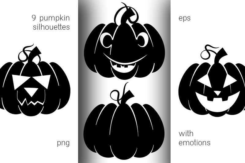 silhouettes-of-pumpkins-with-emotions-for-halloween