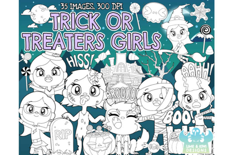 trick-or-treaters-girls-digital-stamps
