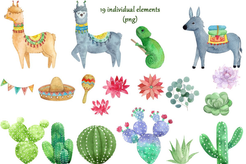 cute-alpaca-and-cacti-set
