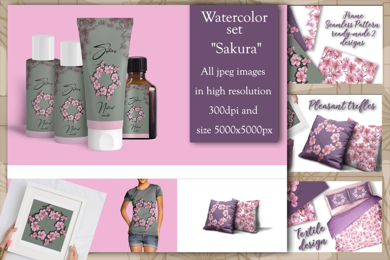 watercolor-set-quot-sakura-quot-floral-pattern