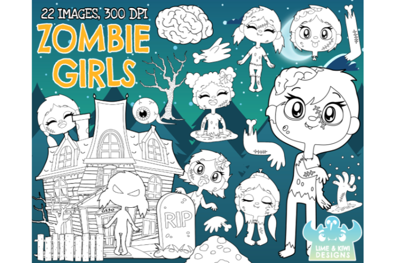 zombie-girls-digital-stamps-lime-and-kiwi-designs