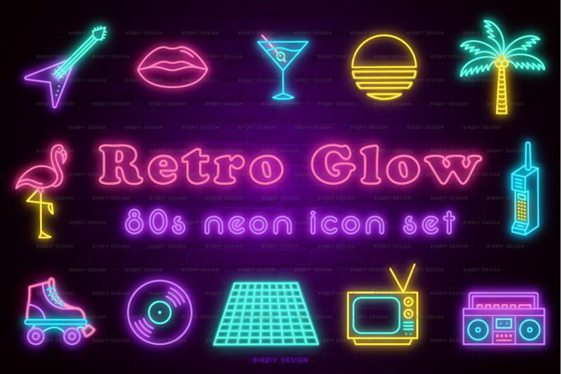 retro-glow-80s-neon-icon-set