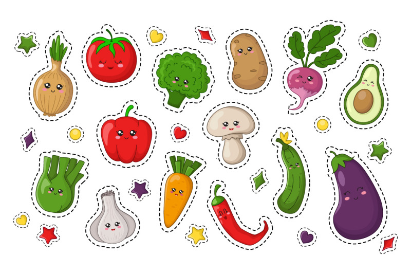 kawaii-fruit-and-vegetables-stickers