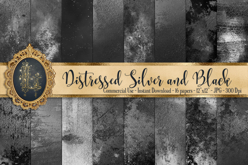 16-distressed-metallic-silver-foil-and-black-digital-papers