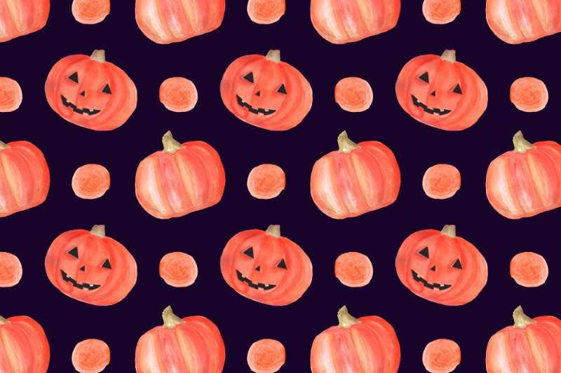 watercolor-halloween-pumpkins-seamless-pattern