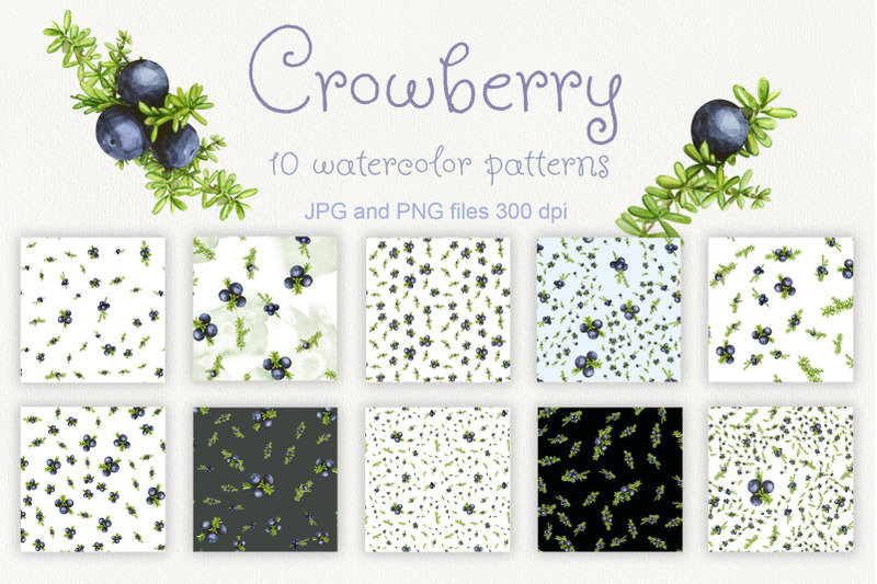 crowberry-set-of-10-watercolor-berry-patterns