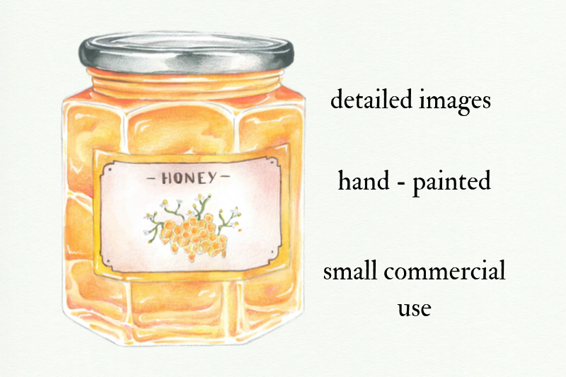 watercolor-bee-and-honey-illustrations