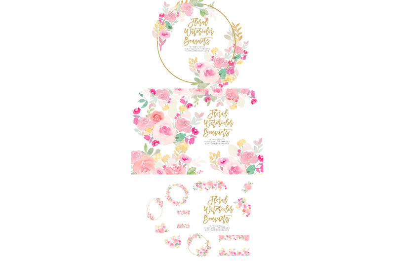 pink-and-gold-watercolor-floral-collection-watercolor-flowers