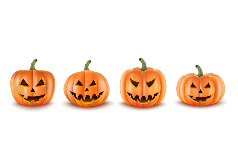 halloween-pumpkins-set-realistic