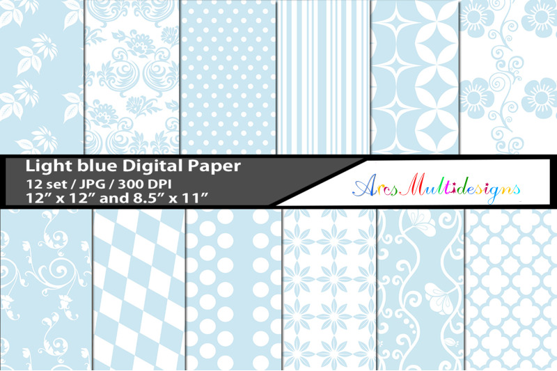 light-blue-digital-papers-pack