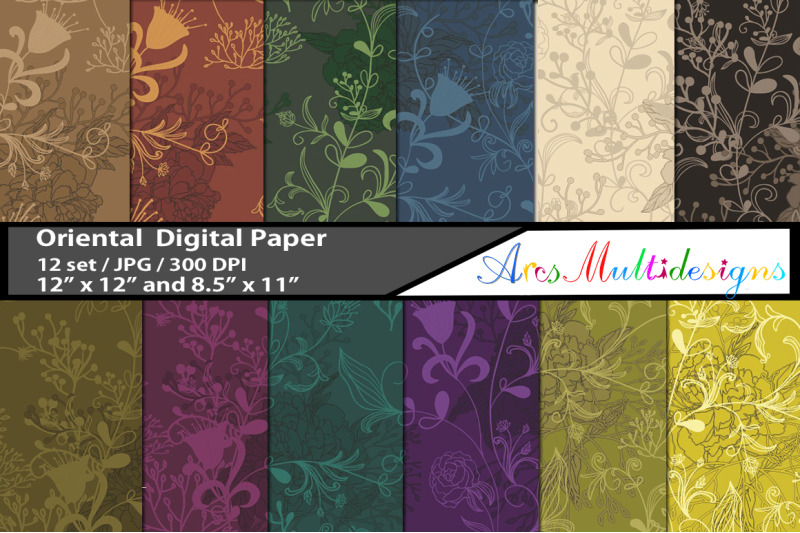 oriental-pattern-digital-papers