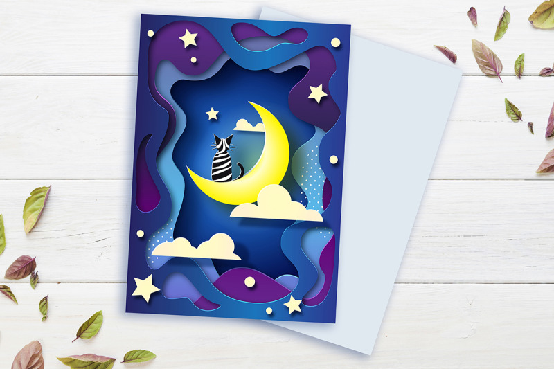 paper-cut-imitation-sweet-cat-on-the-moon-for-poster-or-other-decor