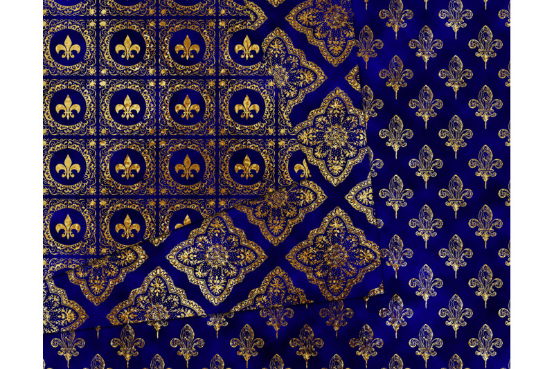 blue-amp-gold-damask-decorative-papers