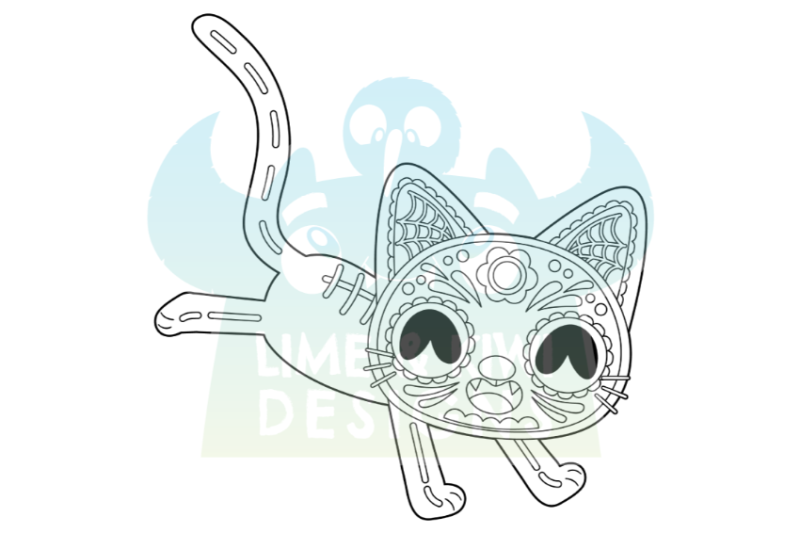 day-of-the-dead-cats-digital-stamps-lime-and-kiwi-designs