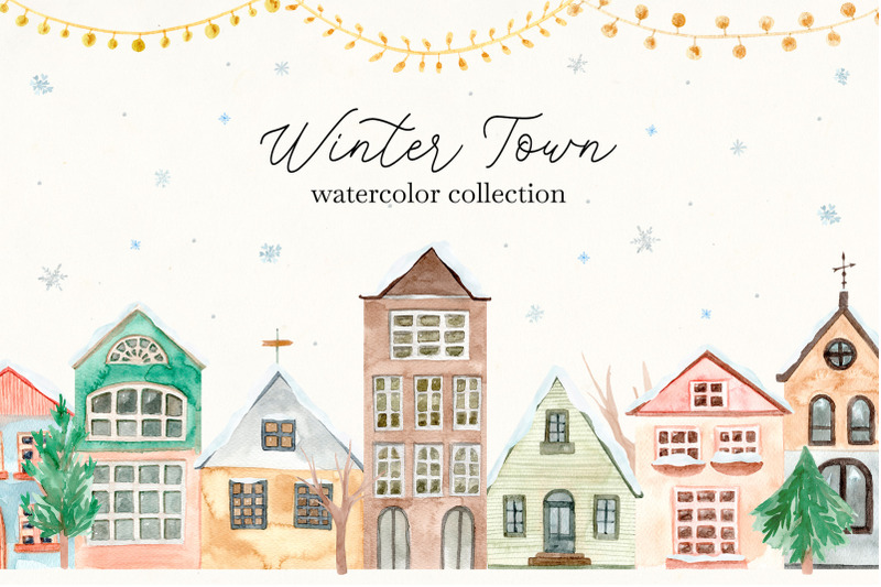 winter-town-watercolor-collection-merry-christmas-and-happy-new-year