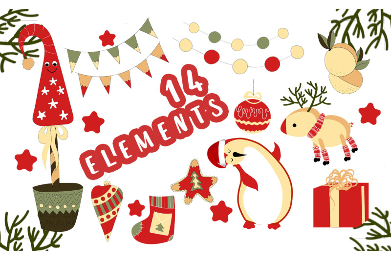 christmas-elements-new-year-patterns