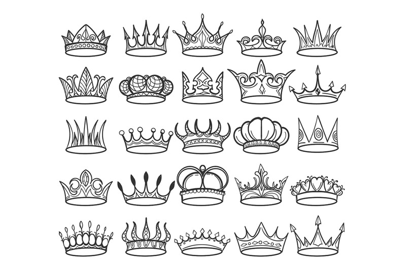 hand-drawn-doodle-crown-set