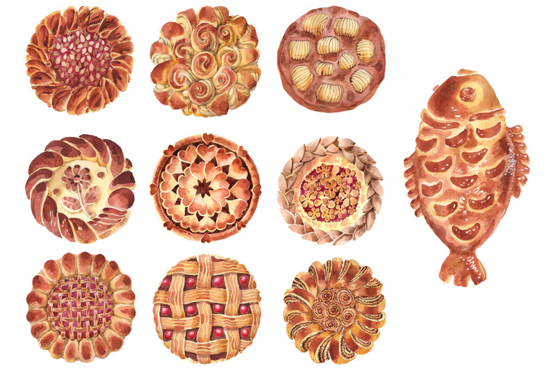 bakery-products-watercolor-png