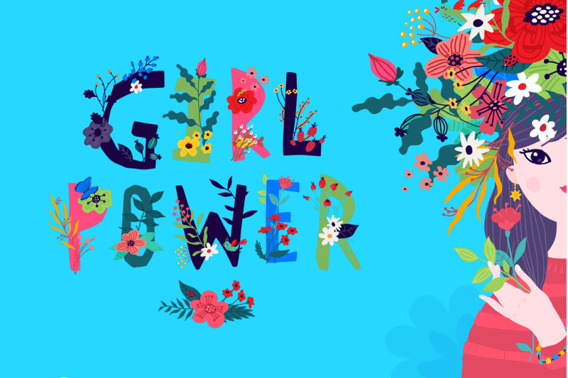 inscription-girl-power-and-font-vector