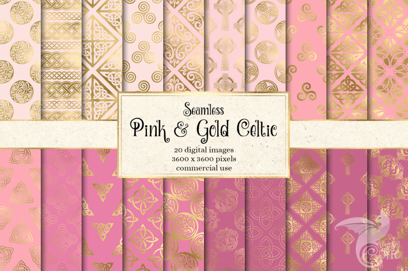 pink-and-gold-celtic-digital-paper