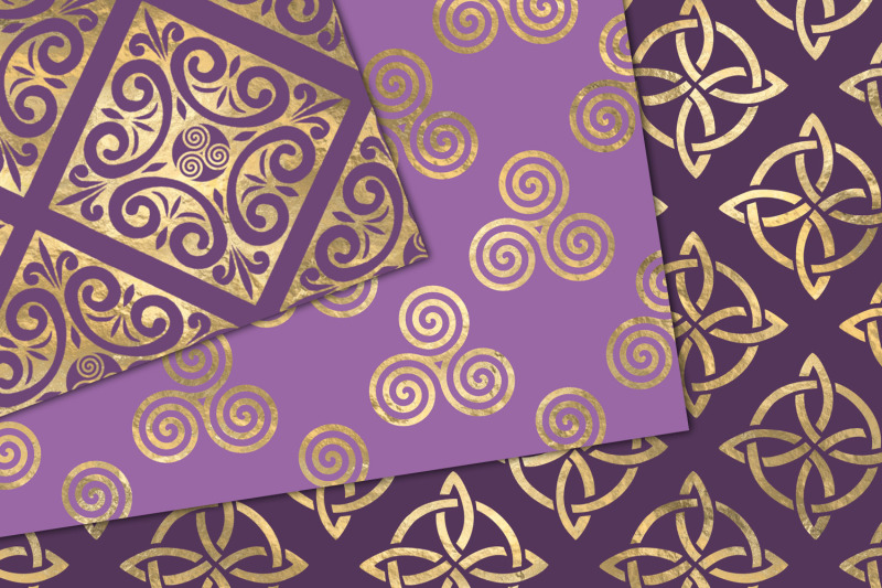 purple-and-gold-celtic-digital-paper