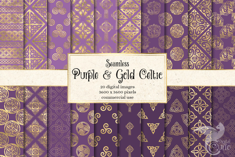 purple-and-gold-celtic-digital-paper