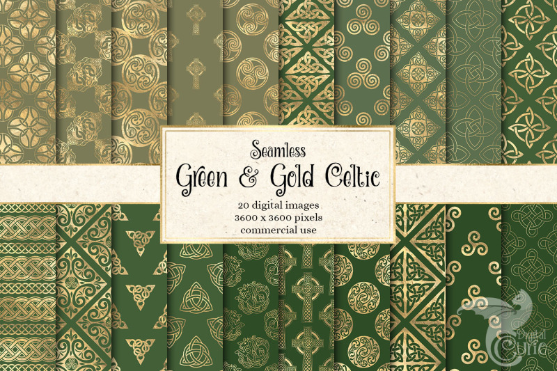 green-and-gold-celtic-digital-paper