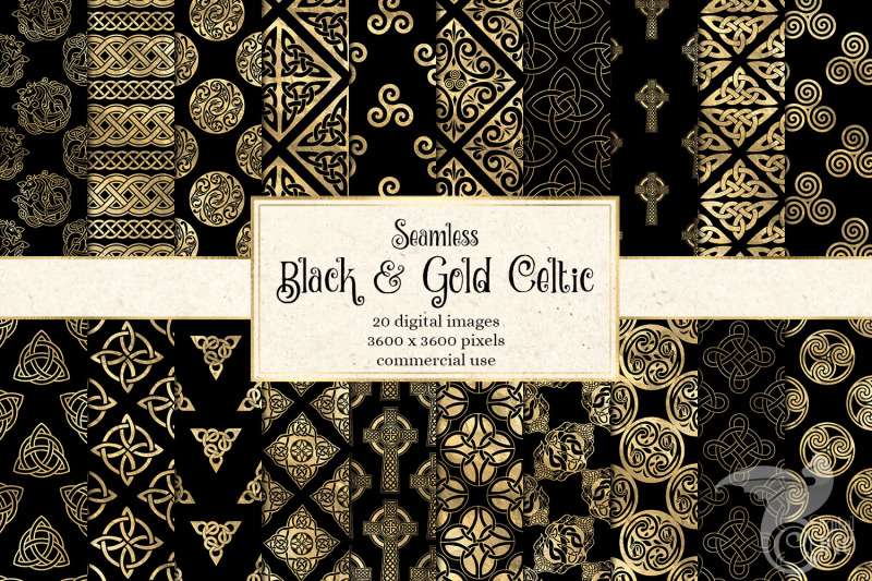 black-and-gold-celtic-digital-paper