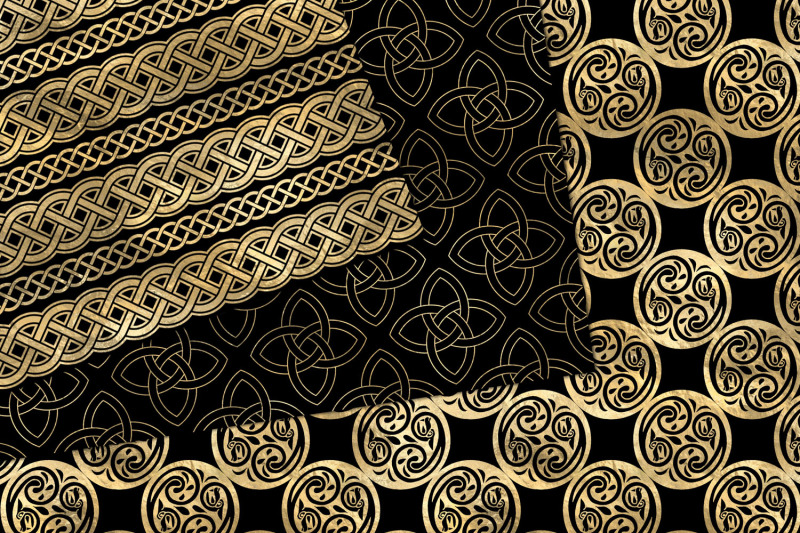 black-and-gold-celtic-digital-paper