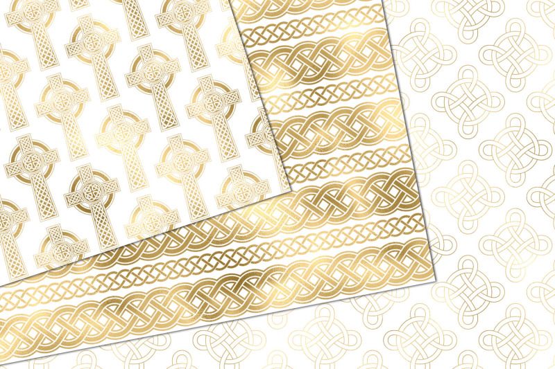 white-and-gold-celtic-digital-paper