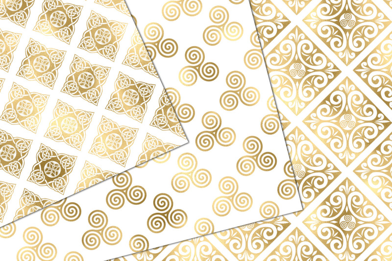 white-and-gold-celtic-digital-paper