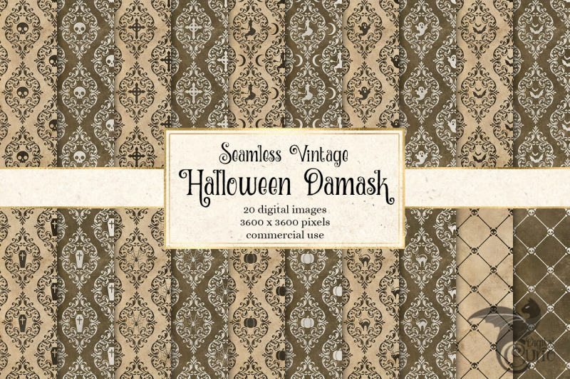 vintage-halloween-damask-digital-paper