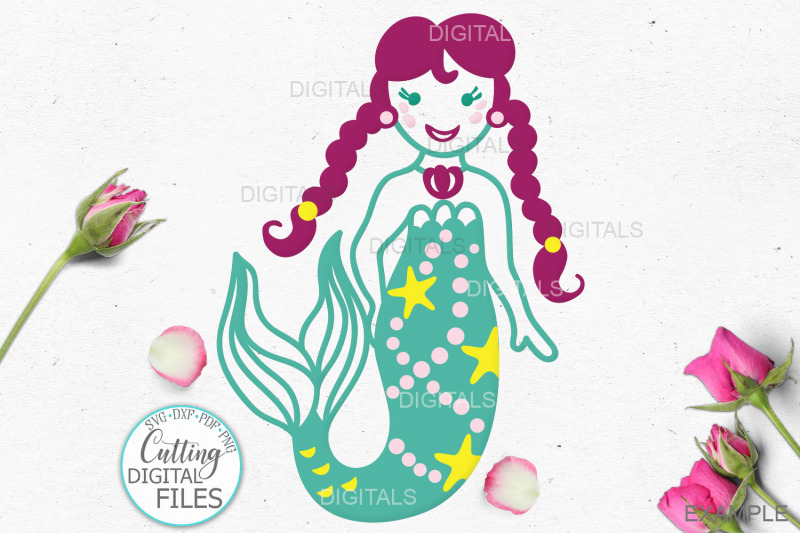 Download Cute Little Mermaids Bundle Cricut Silouette svg templates ...