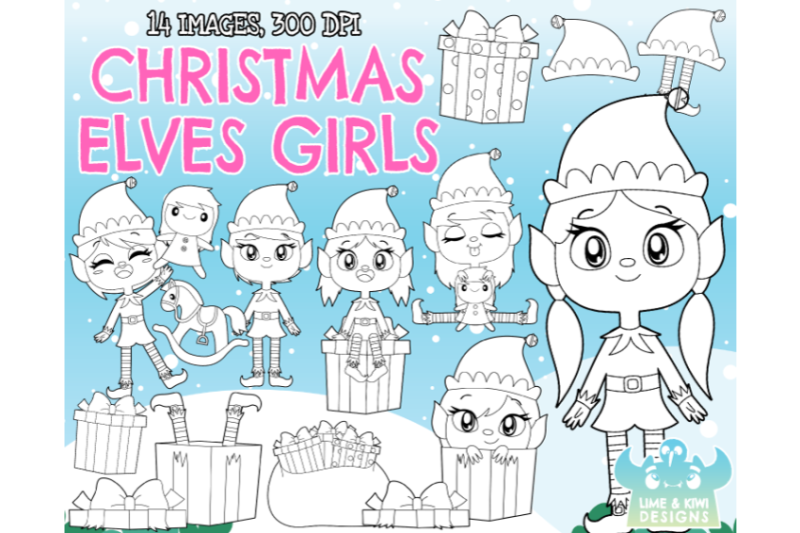 christmas-elves-girls-digital-stamps-lime-and-kiwi-designs
