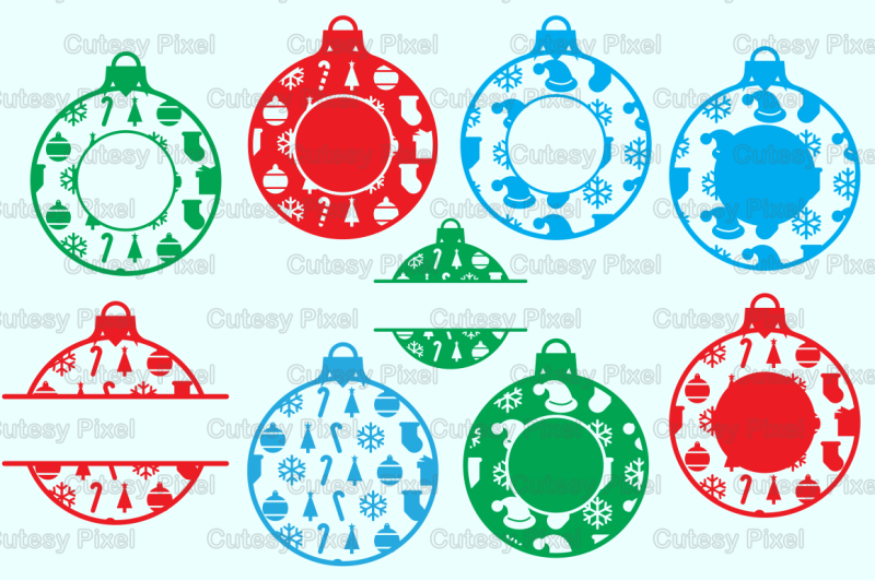 Christmas Ornament monogram frames svg, cricut ornaments svg,ornaments