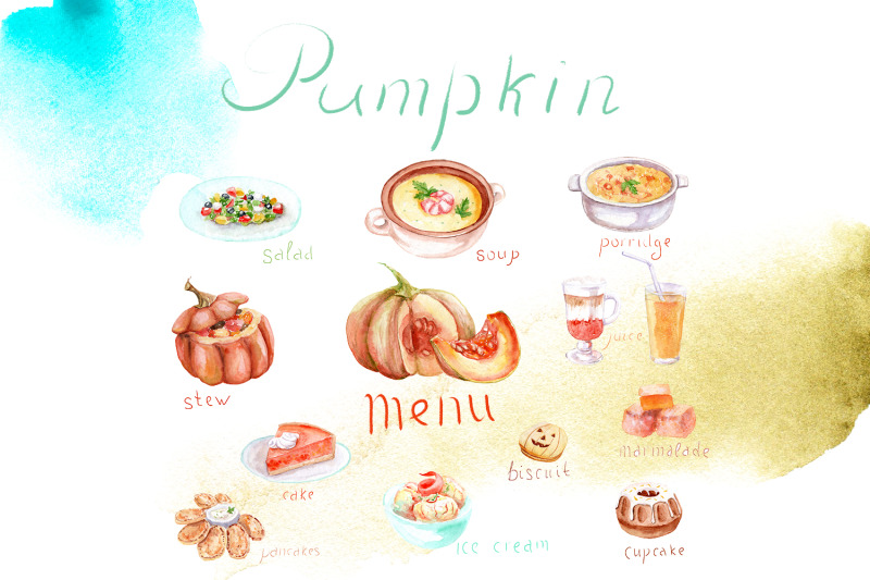 watercolor-pumpkin-dishes