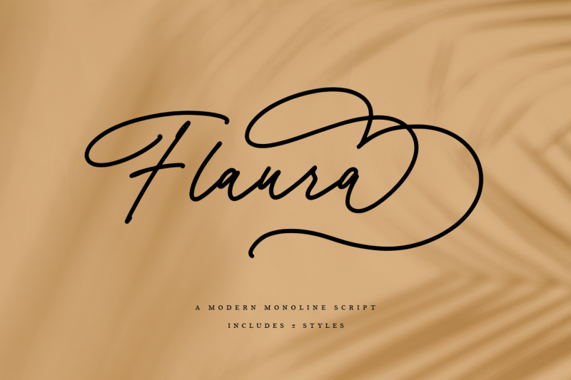 flaura-a-modern-monoline-script