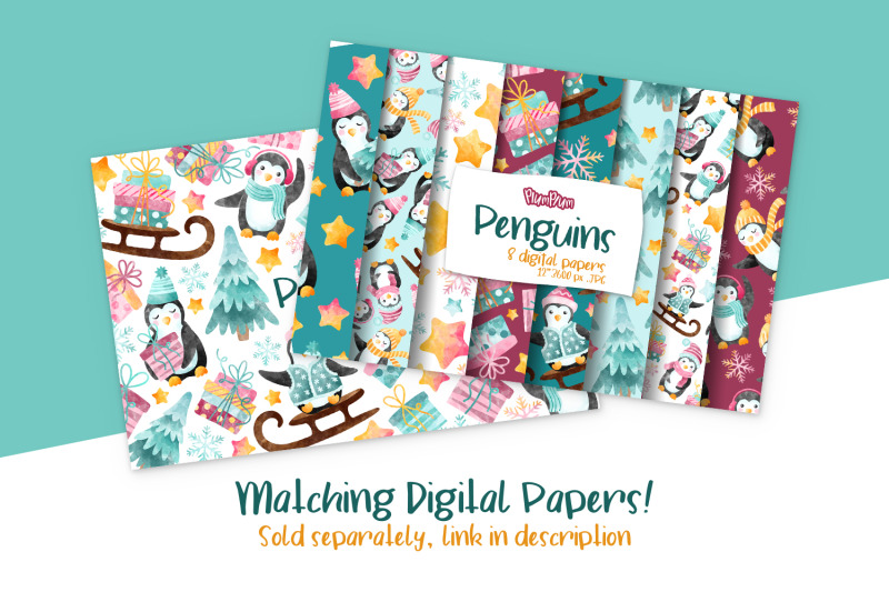 penguins-watercolor-cliparts