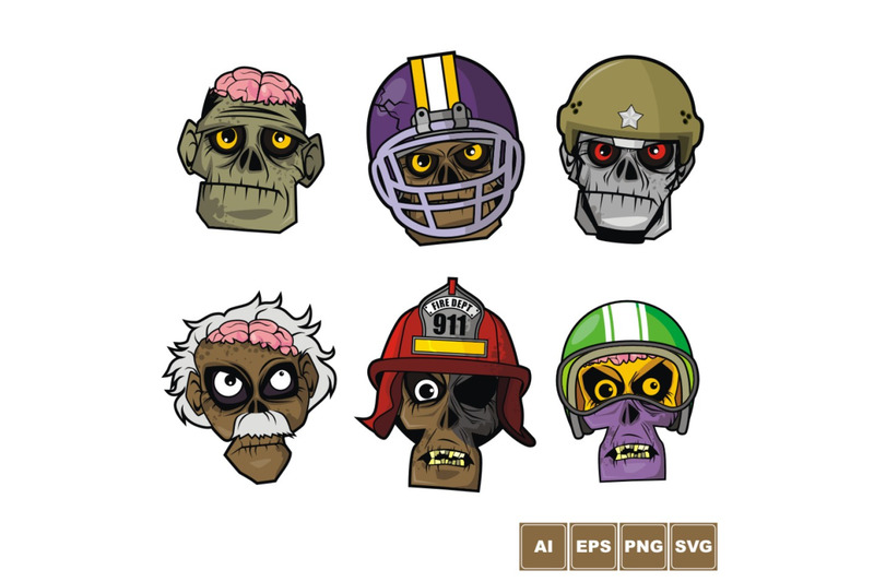 zombie-head-character-set-1