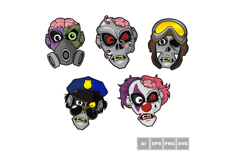 zombie-head-character-set-3