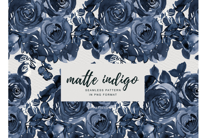 matte-indigo-watercolor-rose-clipart-collection