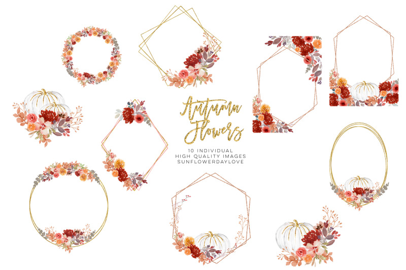 fall-autumn-wreath-floral-watercolor-clipart-flower-wreath-clipart