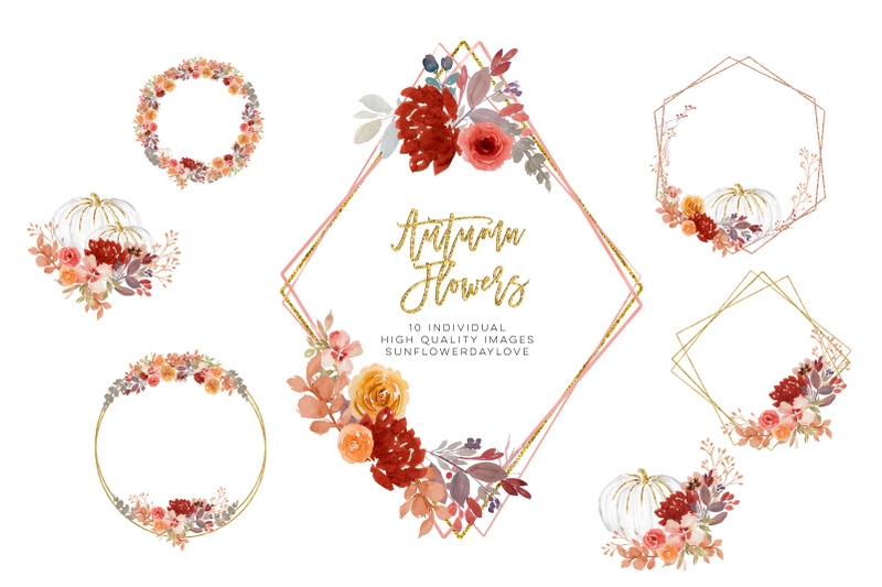 fall-autumn-wreath-floral-watercolor-clipart-flower-wreath-clipart