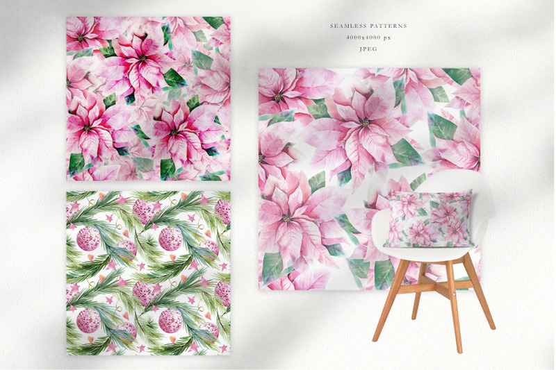 pink-poinsettia-watercolor-bundle