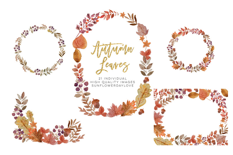 watercolor-autumn-leaves-clipart-wreath-border-floral-fall-leaves